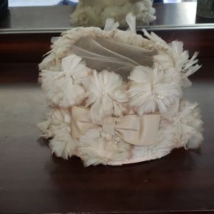 Vintage Cream Floral Church Hat